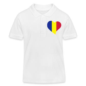 Romanian heart - Kids Organic Polo Shirt by Stanley/Stella - white - Front