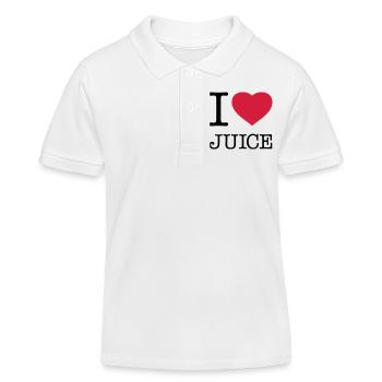 I LOVE JUICE Saft - Kinder Organic Poloshirt Mini Sprinter von Stanley/Stella - Weiß - Vorne
