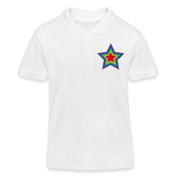 Regenbogenstern - Kinder Organic Poloshirt Mini Sprinter von Stanley/Stella - Weiß - Vorne