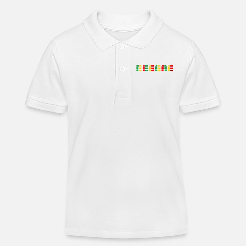 Logo du bloc de couleurs reggae - Polo enfant bio Stanley/Stella - blanc