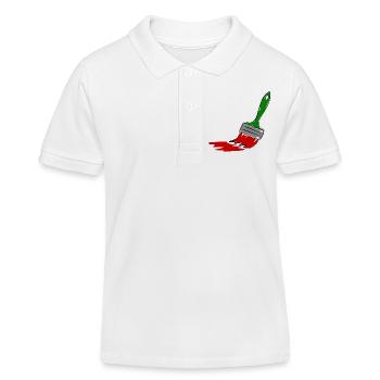 Maler Pinsel - Kinder Organic Poloshirt Mini Sprinter von Stanley/Stella - Weiß - Vorne