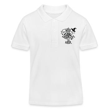 Witch witch hat Halloween costume gift - Kids Organic Polo Shirt by Stanley/Stella - white - Front