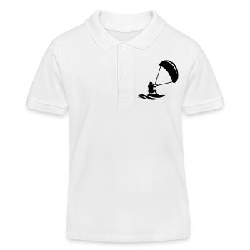 Kitesurfer - Kinder Organic Poloshirt Mini Sprinter von Stanley/Stella - Weiß - Vorne