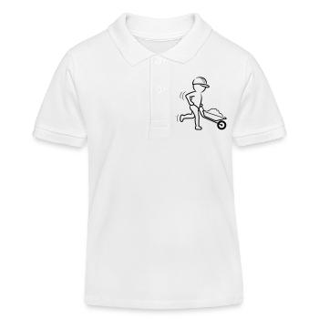 Bauarbeiter mit Schubkarre - Kinder Organic Poloshirt Mini Sprinter von Stanley/Stella - Weiß - Vorne