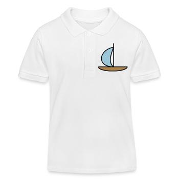 Segelboot - Kinder Organic Poloshirt Mini Sprinter von Stanley/Stella - Weiß - Vorne