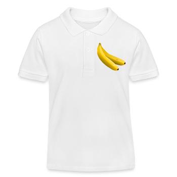 Zwillingsbananen Vektor Gelb - Kinder Organic Poloshirt Mini Sprinter von Stanley/Stella - Weiß - Vorne