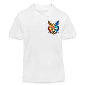 Tier Tiger - Kinder Organic Poloshirt Mini Sprinter von Stanley/Stella - Weiß - Vorne