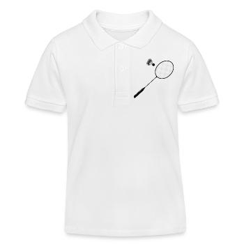 Badminton badminton avec raquette de badminton - Polo enfant bio Stanley/Stella - blanc - Devant