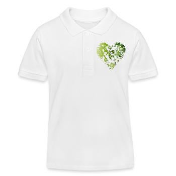 green canopy of a forest in heart shape - Kids Organic Polo Shirt by Stanley/Stella - white - Front