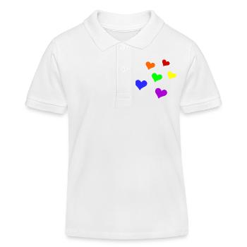 Cœurs LGBT - Polo enfant bio Stanley/Stella - blanc - Devant