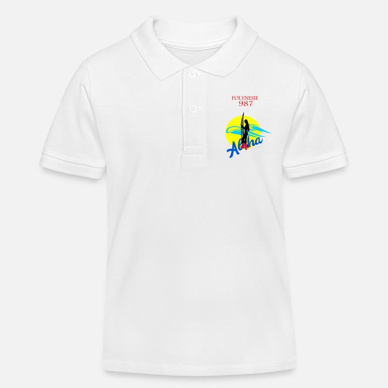 Polynésie - Polo enfant bio Stanley/Stella - blanc