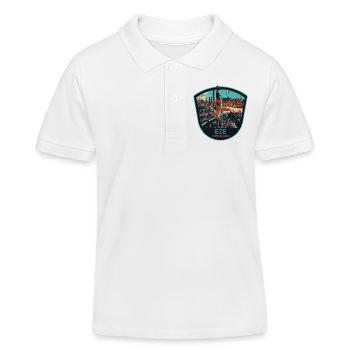 Originalillustration Dorf Èze, Côte d'Azur - Kinder Organic Poloshirt Mini Sprinter von Stanley/Stella - Weiß - Vorne