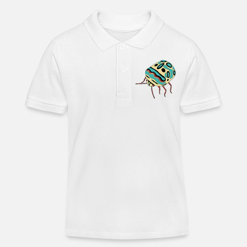 Insecte multicolore - Polo enfant bio Stanley/Stella - blanc