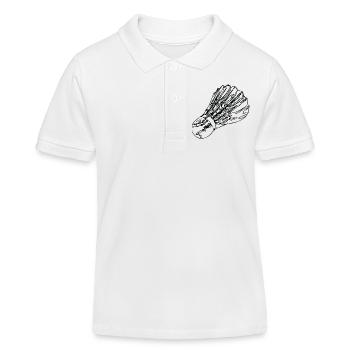 Badminton Federball - Kinder Organic Poloshirt Mini Sprinter von Stanley/Stella - Weiß - Vorne
