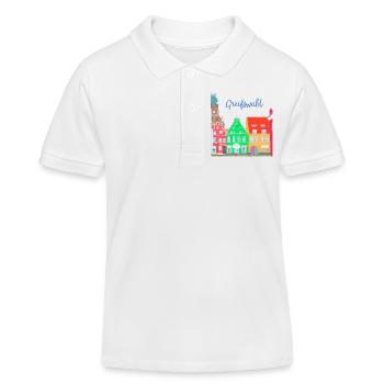 Greifswald, colorful half-timbered houses, East Germany - Kids Organic Polo Shirt by Stanley/Stella - white - Front