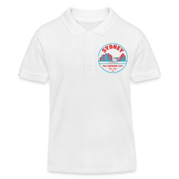 Sydney Hafenstadt Skyline Badge - Kinder Organic Poloshirt Mini Sprinter von Stanley/Stella - Weiß - Vorne
