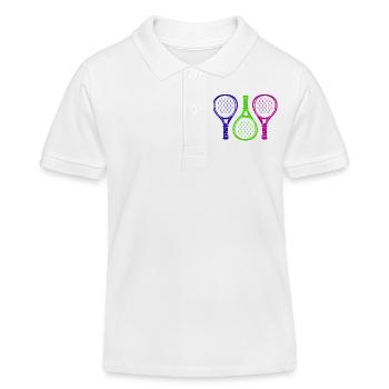 Padel Sport Schläger Padelspiel Aufschlag Freizeit - Kinder Organic Poloshirt Mini Sprinter von Stanley/Stella - Weiß - Vorne