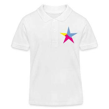 ETOILE. ETOILES. STAR. FÊTE. ANNIVERSAIRE. NOËL - Polo enfant bio Stanley/Stella - blanc - Devant
