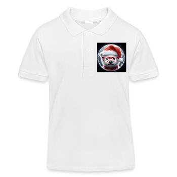 Eisbär Baby als Weihnachtsmann - Kinder Organic Poloshirt Mini Sprinter von Stanley/Stella - Weiß - Vorne