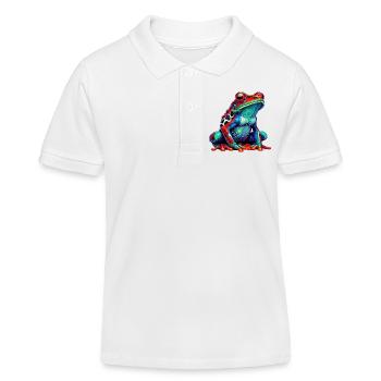 Grenouille - Polo enfant bio Stanley/Stella - blanc - Devant