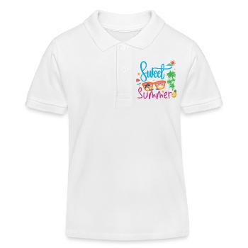 Doux été - Polo enfant bio Stanley/Stella - blanc - Devant