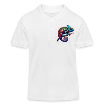 Chamäleon - Kinder Organic Poloshirt Mini Sprinter von Stanley/Stella - Weiß - Vorne