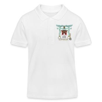 Tokyo, Japan, Kanda Myojin, Torii, Zeichnung - Kinder Organic Poloshirt Mini Sprinter von Stanley/Stella - Weiß - Vorne