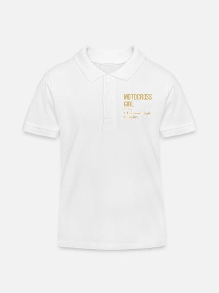 Motocross Motocross Motocross - Kinder Organic Poloshirt Mini Sprinter von Stanley/Stella - Weiß