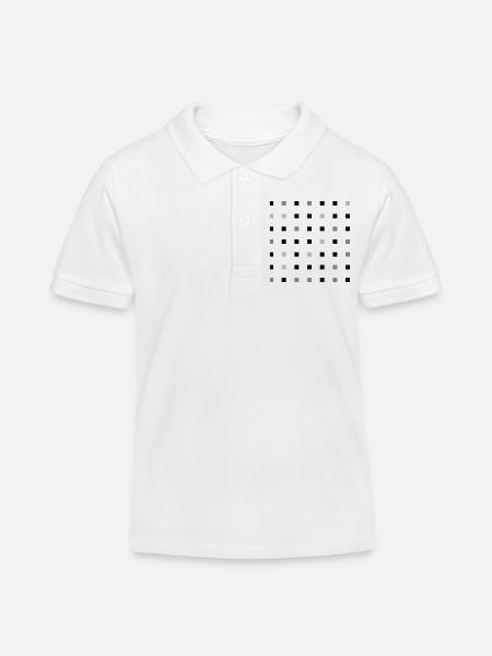 Grille carrée - Polo enfant bio Stanley/Stella - blanc