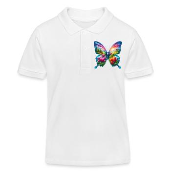 Papillon Fleurs Tulipes Tulipe Hollande - Polo enfant bio Stanley/Stella - blanc - Devant