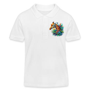 Giraffe - Kinder Organic Poloshirt Mini Sprinter von Stanley/Stella - Weiß - Vorne