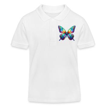 Schmetterling - Kinder Organic Poloshirt Mini Sprinter von Stanley/Stella - Weiß - Vorne