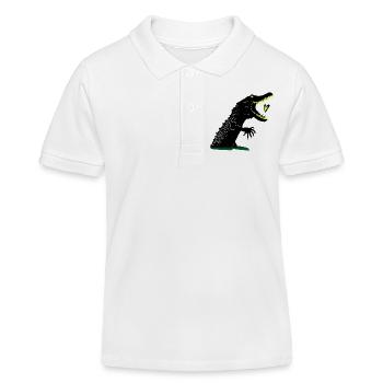 Krokodil Ich Hab Dich Zum Fressen Gern - Kinder Organic Poloshirt Mini Sprinter von Stanley/Stella - Weiß - Vorne