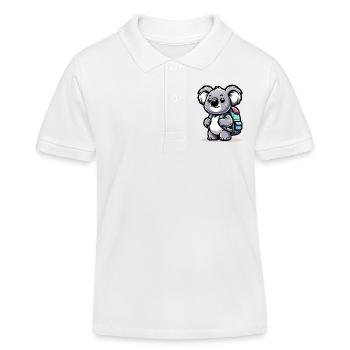 Backpacker-Koala: Der Globetrotter-Kumpel - Kinder Organic Poloshirt Mini Sprinter von Stanley/Stella - Weiß - Vorne
