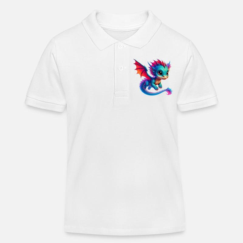 Drache - Kinder Organic Poloshirt Mini Sprinter von Stanley/Stella - Weiß