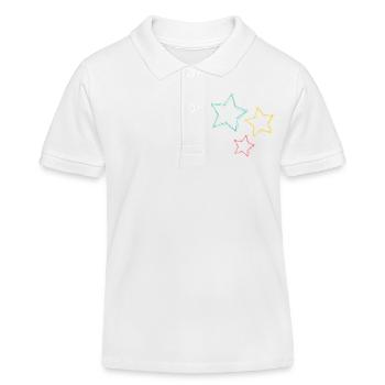 ETOILE. STAR. ETOILES. FÊTE. ANNIVERSAIRE. NOËL - Polo enfant bio Stanley/Stella - blanc - Devant