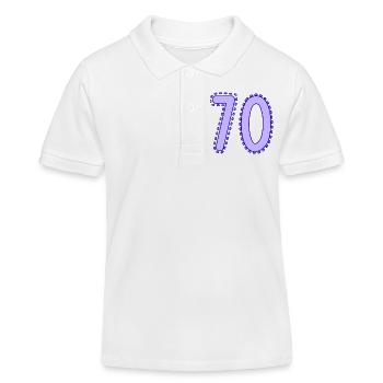 70. 70 JAHRE. 70. JAHRESTAG. 70-JÄHRIGES JUBILÄUM. - Kinder Organic Poloshirt Mini Sprinter von Stanley/Stella - Weiß - Vorne