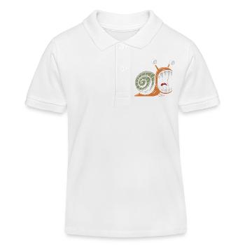 escargot avec des grandes dents - Polo enfant bio Stanley/Stella - blanc - Devant