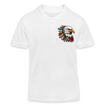 American Indian Eagle American Red Skin - Kids Organic Polo Shirt by Stanley/Stella - white - Front