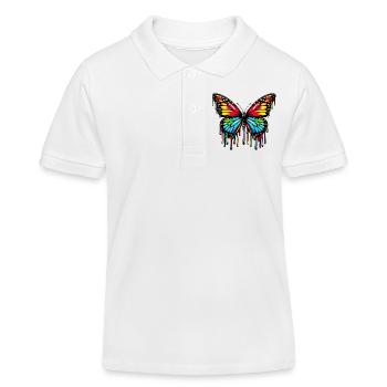 Schmetterling - Kinder Organic Poloshirt Mini Sprinter von Stanley/Stella - Weiß - Vorne