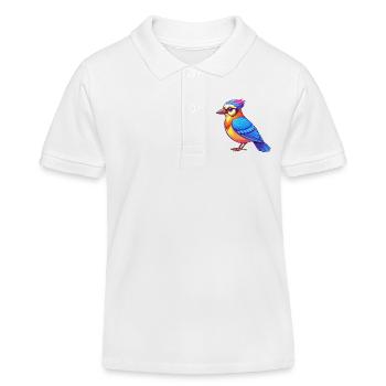 Blue Jay Bunte Kawaii Cartoon Figur Clipart - Kinder Organic Poloshirt Mini Sprinter von Stanley/Stella - Weiß - Vorne