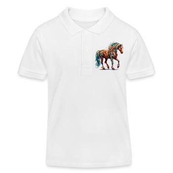 Cheval - Polo enfant bio Stanley/Stella - blanc - Devant