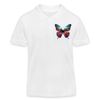 Schmetterling - Kinder Organic Poloshirt Mini Sprinter von Stanley/Stella - Weiß - Vorne