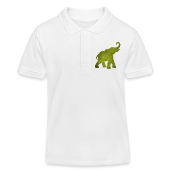 Yoga Éléphant Vert Motif Médiatation Inde om - Polo enfant bio Stanley/Stella - blanc - Devant