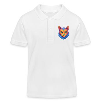 Domestic Cat Breed Cartoon Kawaii Animal Pet - Kids Organic Polo Shirt by Stanley/Stella - white - Front