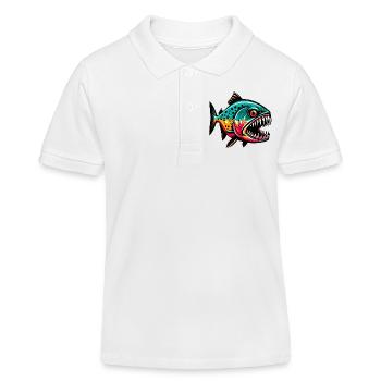 Piranha - Polo enfant bio Stanley/Stella - blanc - Devant