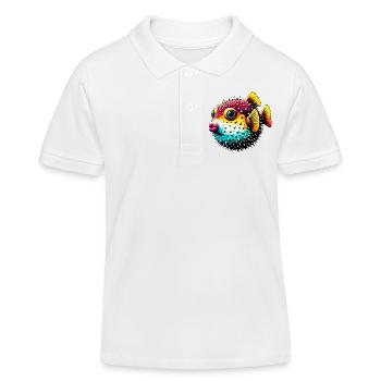Kugelfisch - Kinder Organic Poloshirt Mini Sprinter von Stanley/Stella - Weiß - Vorne