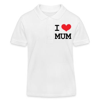 J'aime ma maman - Fête des Mères - Polo enfant bio Stanley/Stella - blanc - Devant
