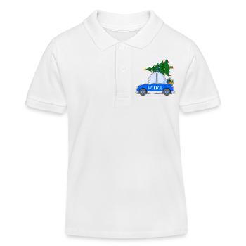 Voiture de police Police Noël - Polo enfant bio Stanley/Stella - blanc - Devant