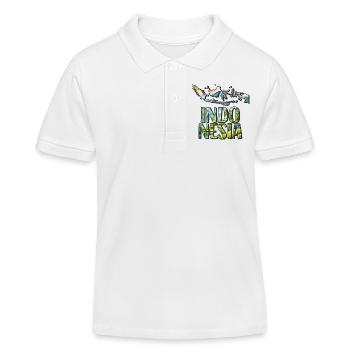 Watercolor Map Indonesia - Kids Organic Polo Shirt by Stanley/Stella - white - Front